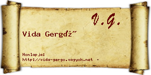 Vida Gergő névjegykártya
